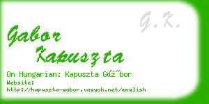 gabor kapuszta business card